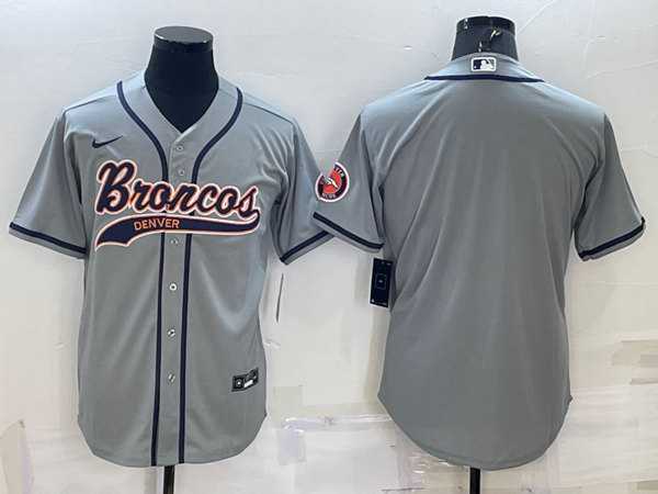 Men's Denver Broncos Blank Gray With Patch Cool Base Stitched Baseball Jersey,We sell and wholesale Men's Denver Broncos Blank Gray With Patch Cool Base Stitched Baseball Jersey on line form chian!